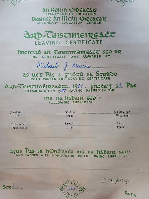 Photo of Michael's Certificate (His Mother kept them Hidden Away in the Attic for Safe Keeping) Photo of Michael's Certificate (His Mother kept them Hidden Away in the Attic for Safe Keeping)